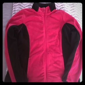 Pink and Black Fleece Zip Up Size Medium